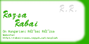 rozsa rabai business card